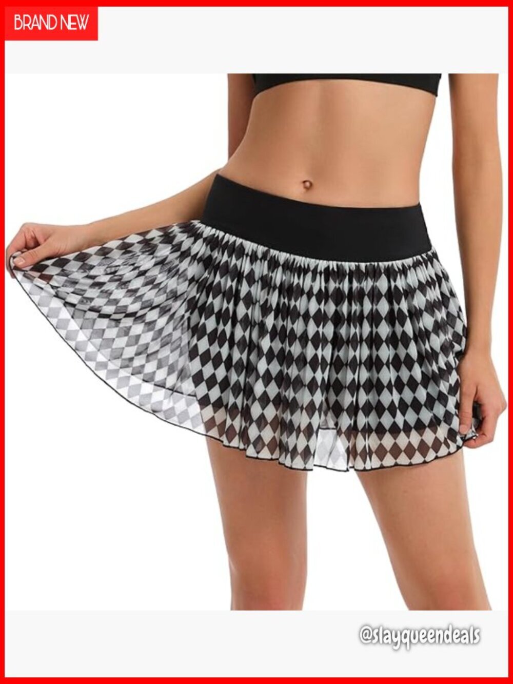 Mini Pleated Mesh Skort with Built-in Shorts & Pockets for Tennis Golf